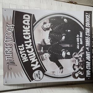 👉THREE STOOGES HOTEL KNUCKLEHEAD SIGN ~15"x12" ~HUMOROUS FUN